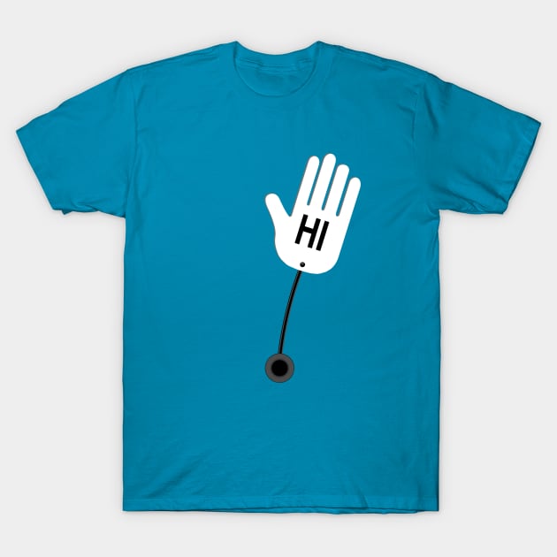 70s Style Waving Hand T-Shirt by GloopTrekker